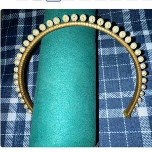 Vintage Jewelry Bridal Pearl gold tone headband